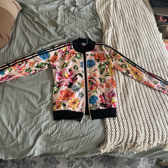 Floral adidas bomber jacket